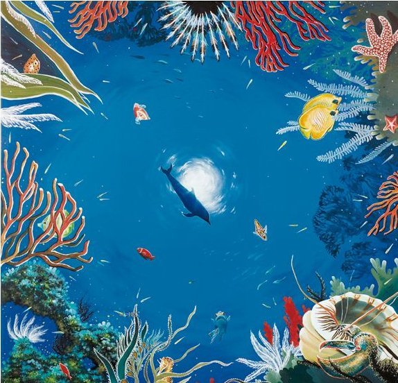 Deckenbild "Korallenriff" - 90x90cm